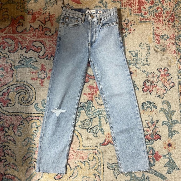 NWT RE/DONE High Rise Stove Pipe Jeans in cloudy blue - Picture 7 of 9